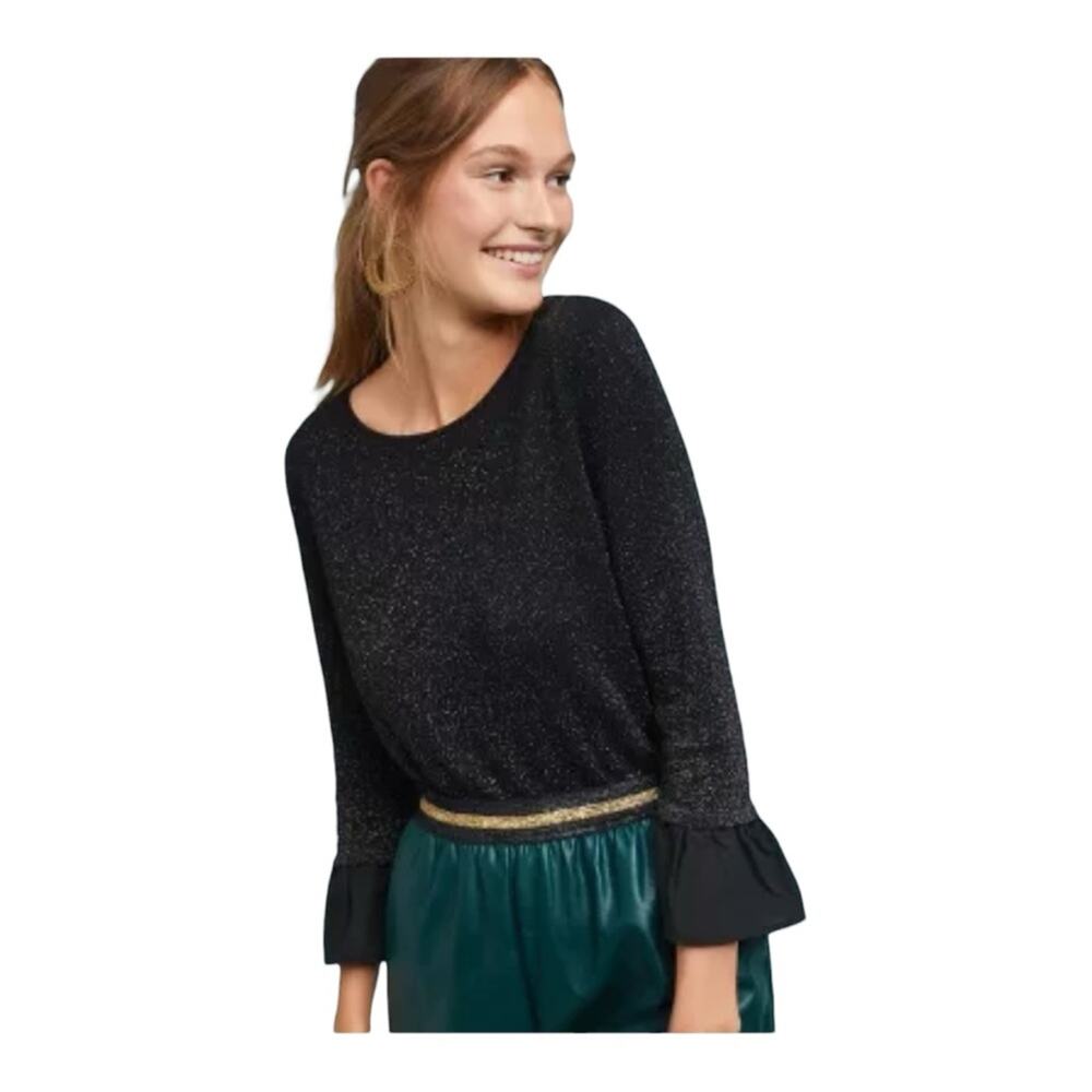 Anthropologie Moth Senita Glitter Festive Glamerous Sweater